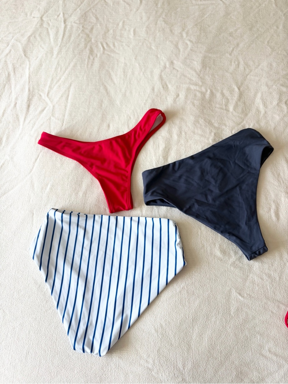SHEIN - Zaful | Red White Blue 3-Piece Bikini Set - Picture 3 of 6